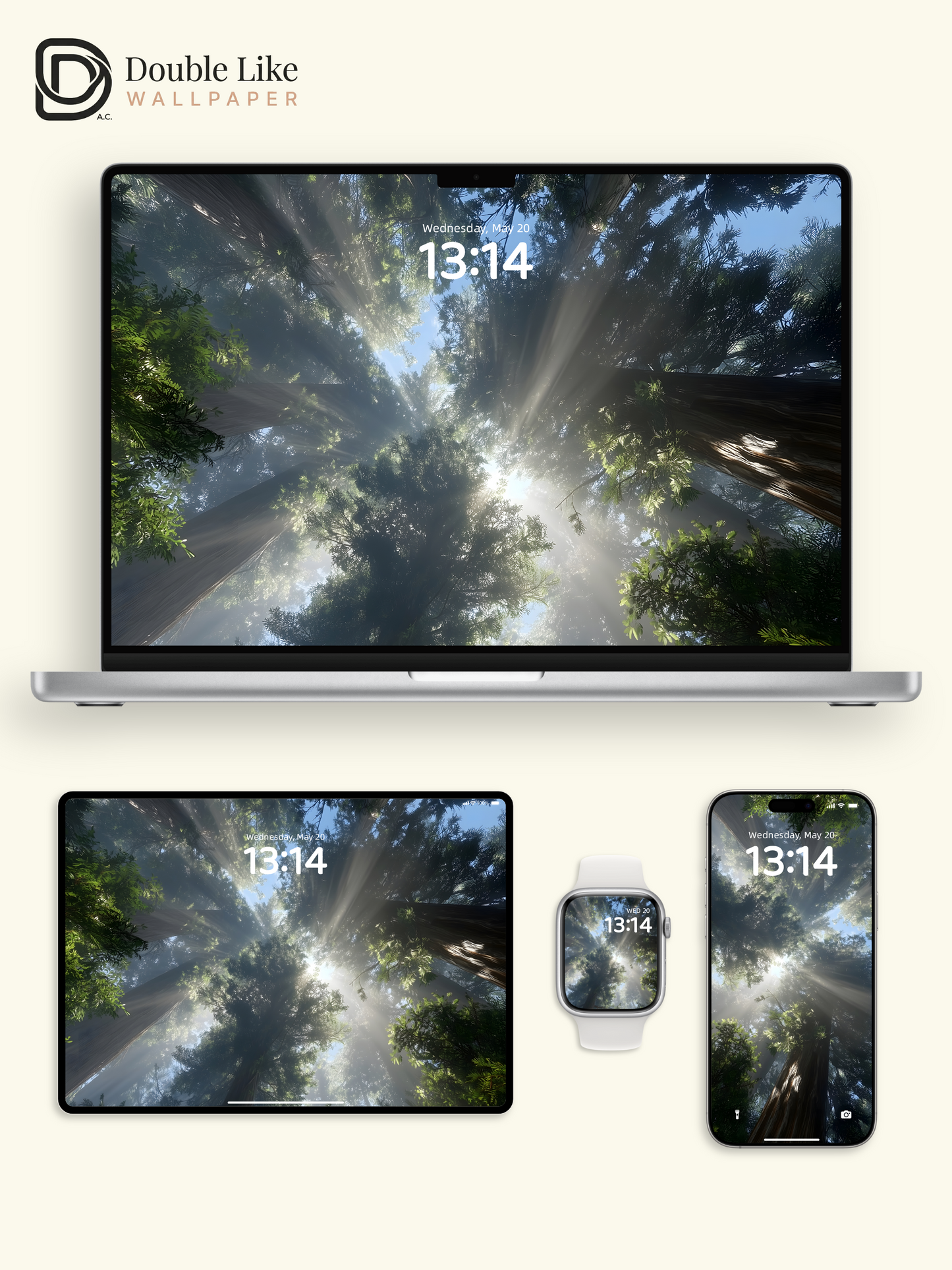 Healing Forest Sunlight Rays Nature Lock Screen Wallpaper Pack [#ZJYX0656]