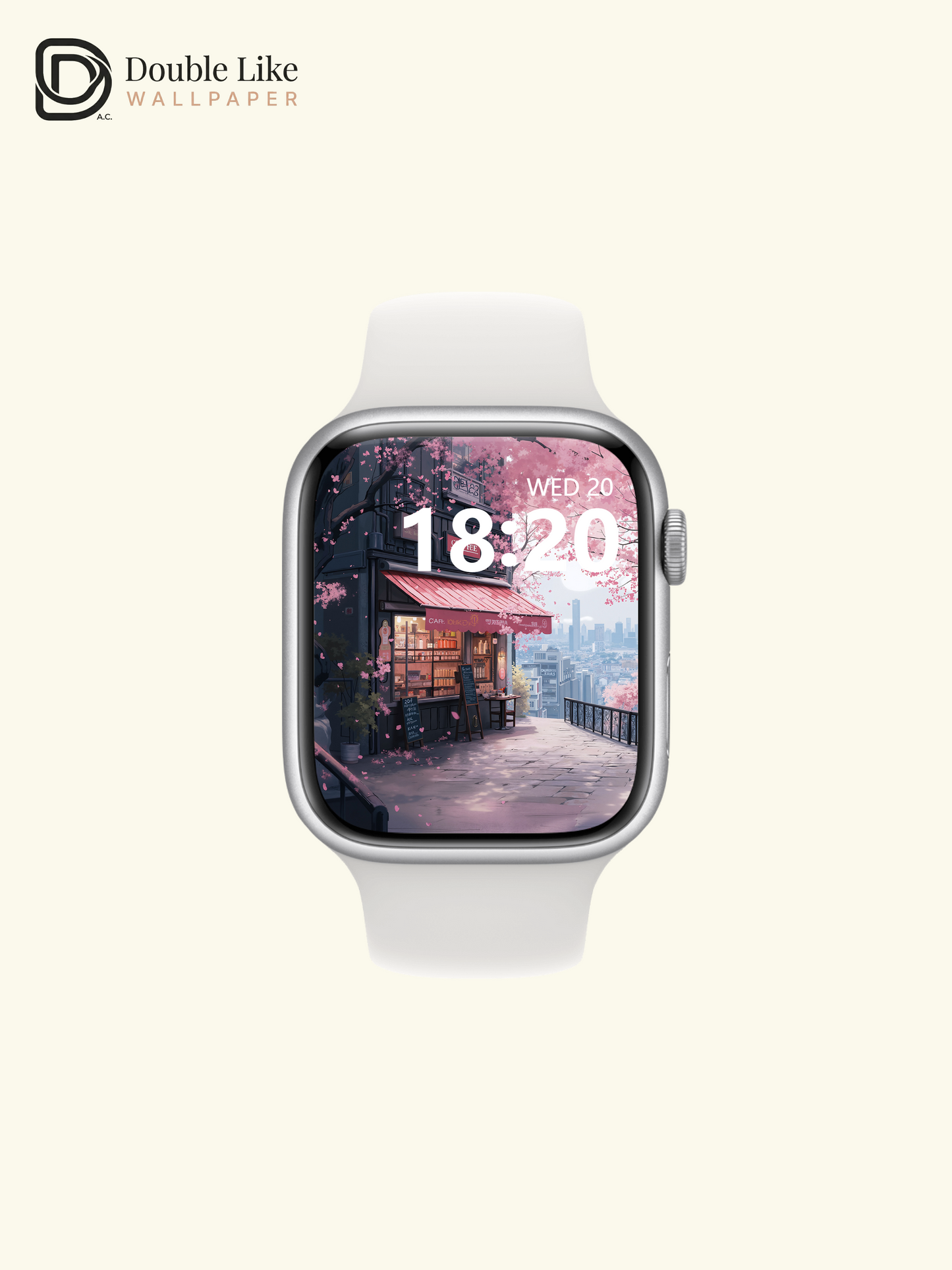 Spring Cherry Blossom Cafe City View Anime Romantic Aesthetic Wallpaper Pack [#WGF023]