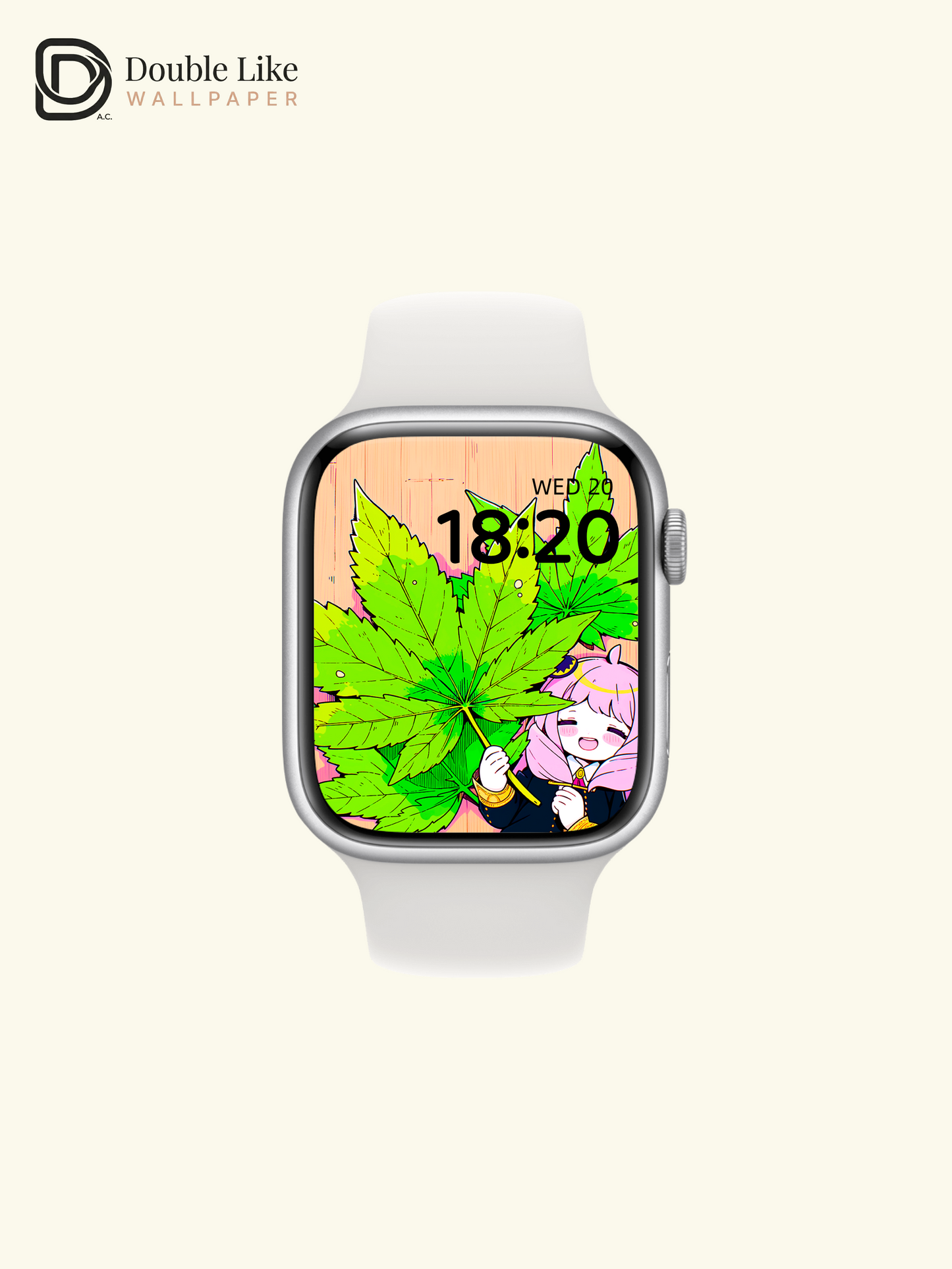 Kawaii Anime Girl Big Maple Leaf Aesthetic Digital Wallpaper Pack [#HW1460]