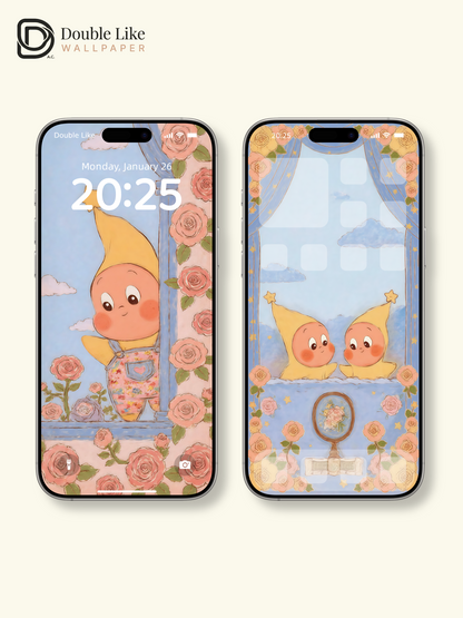 Starlight Buddy  Garden Window Story| Dreamy Romantic Wallpaper Pack [#JJ200]