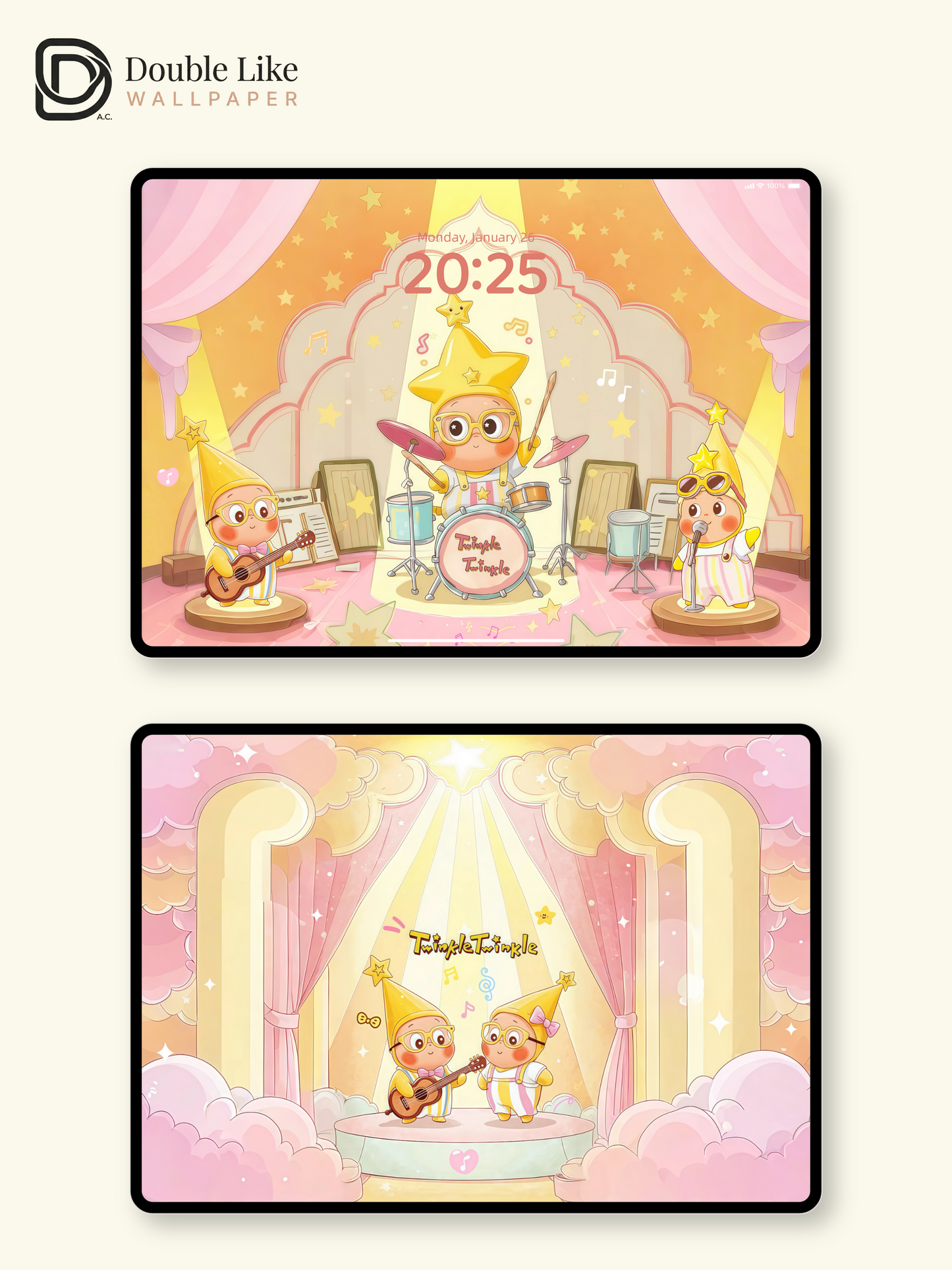 Twinkle Twinkle · Star Stage Performance Wallpaper Set” (Lock Screen + Home Screen + Tablet) [#JJ137]