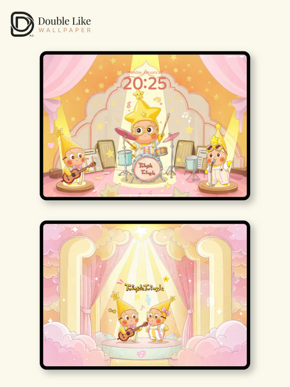 Twinkle Twinkle · Star Stage Performance Wallpaper Set” (Lock Screen + Home Screen + Tablet) [#JJ137]
