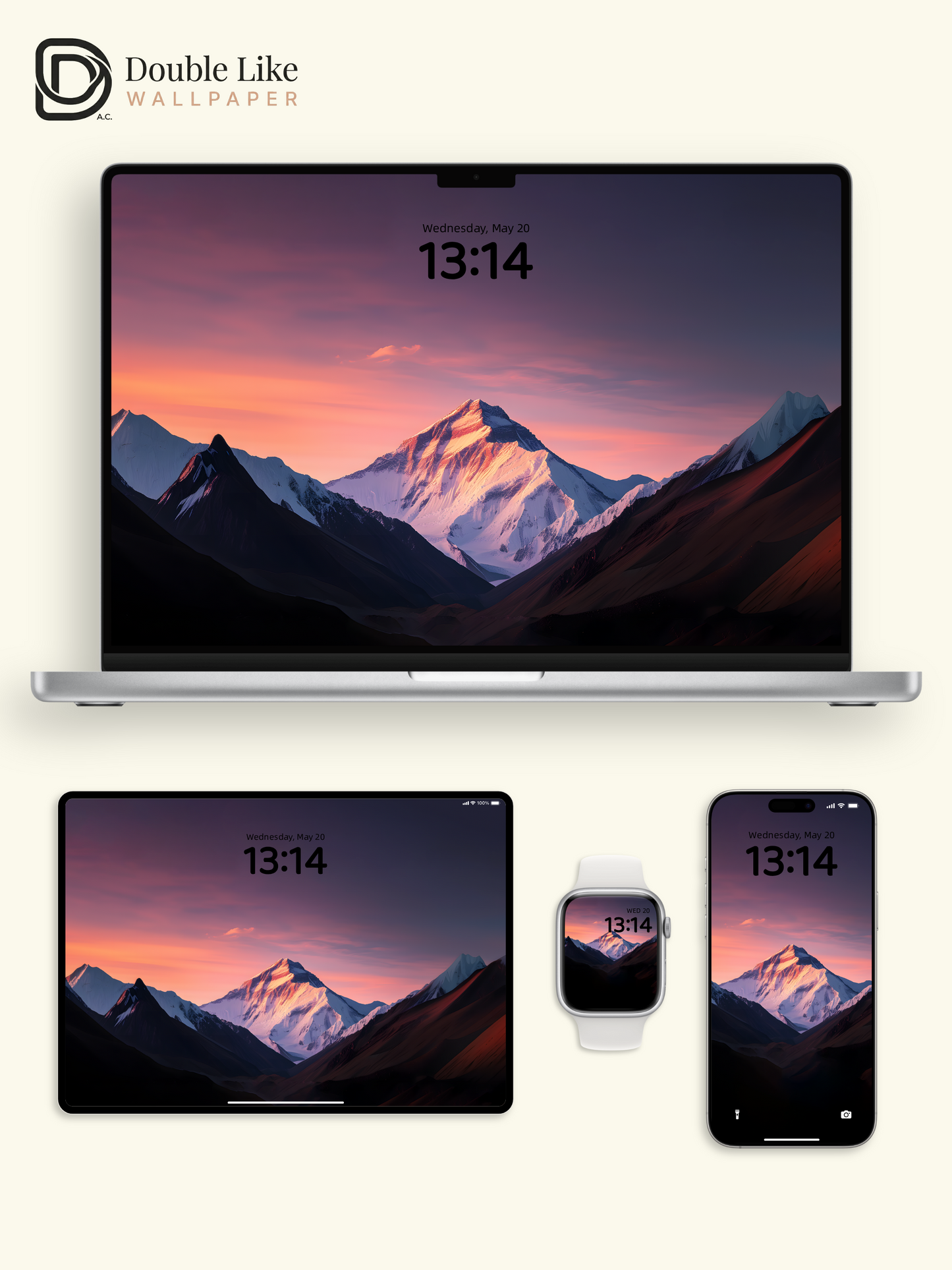 Mount Everest Sunset Glowing Peak Aesthetic Landscape Wallpaper Pack [#ZMY042]