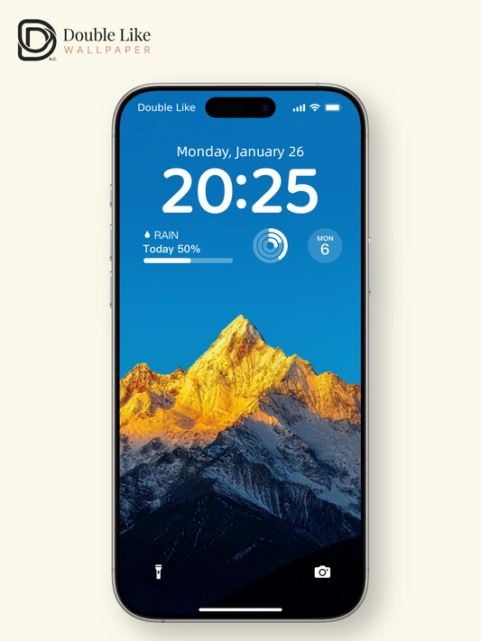 Sunlit Golden Peak Inspirational Snow Mountain Wallpaper Pack [#LFHL30314]