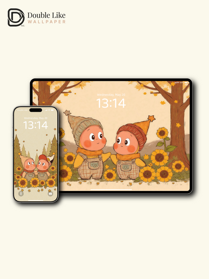 Little Sunflower Spirit| Cozy Healing Wallpaper Pack [#JJ198]