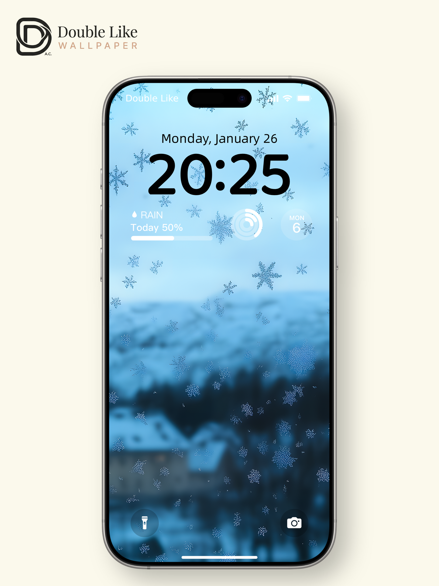 Cozy Winter Snowflakes Window View Blue Aesthetic Wallpaper Pack [#ZMY056]