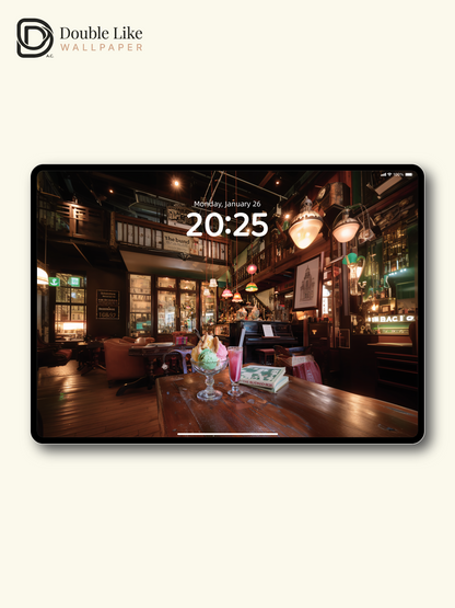Vintage Cafe Coffee Time Ice Cream Cozy Ambient Aesthetic Wallpaper Pack [#JJ1361]