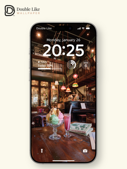 Vintage Cafe Coffee Time Ice Cream Cozy Ambient Aesthetic Wallpaper Pack [#JJ1361]