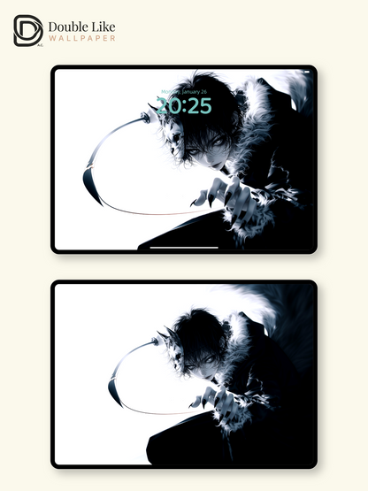 Dark Anime Wolf Mask Warrior Assassin Manga Aesthetic Wallpaper Pack [#HW1492]