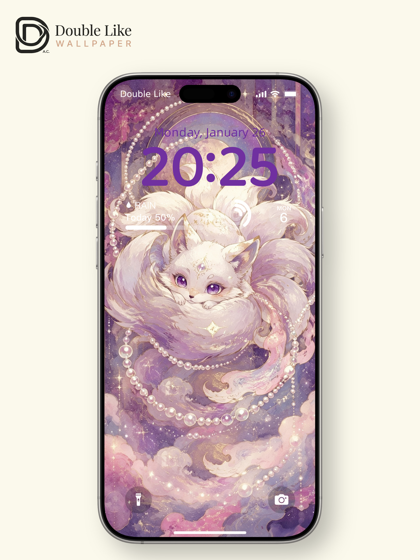 Astral Nine-Tailed Fox Moon Pearl Spiritual Healing Totem [#HWWx034]