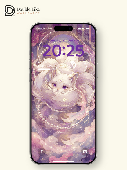 Astral Nine-Tailed Fox Moon Pearl Spiritual Healing Totem [#HWWx034]