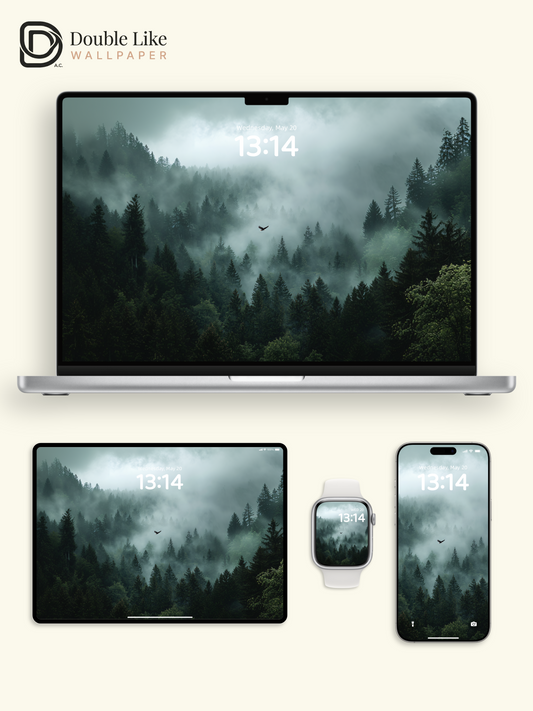 Mystic Foggy Forest and Soaring Eagle Photography Wallpaper Pack [#JJ1206]