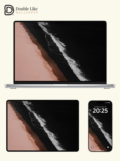 Pink & Black Coast Minimal Lonely Aesthetic Ocean Wallpaper Pack [#LFHL30409]