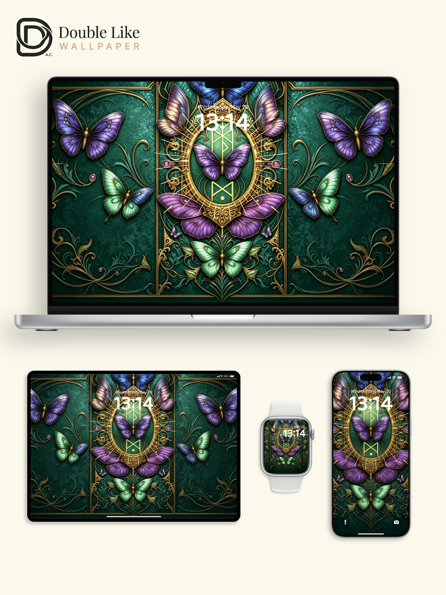 Noble Wallpaper | Butterfly Fortune, Popularity, Spiritual Protection & Benefactor Luck [#HWWx012]