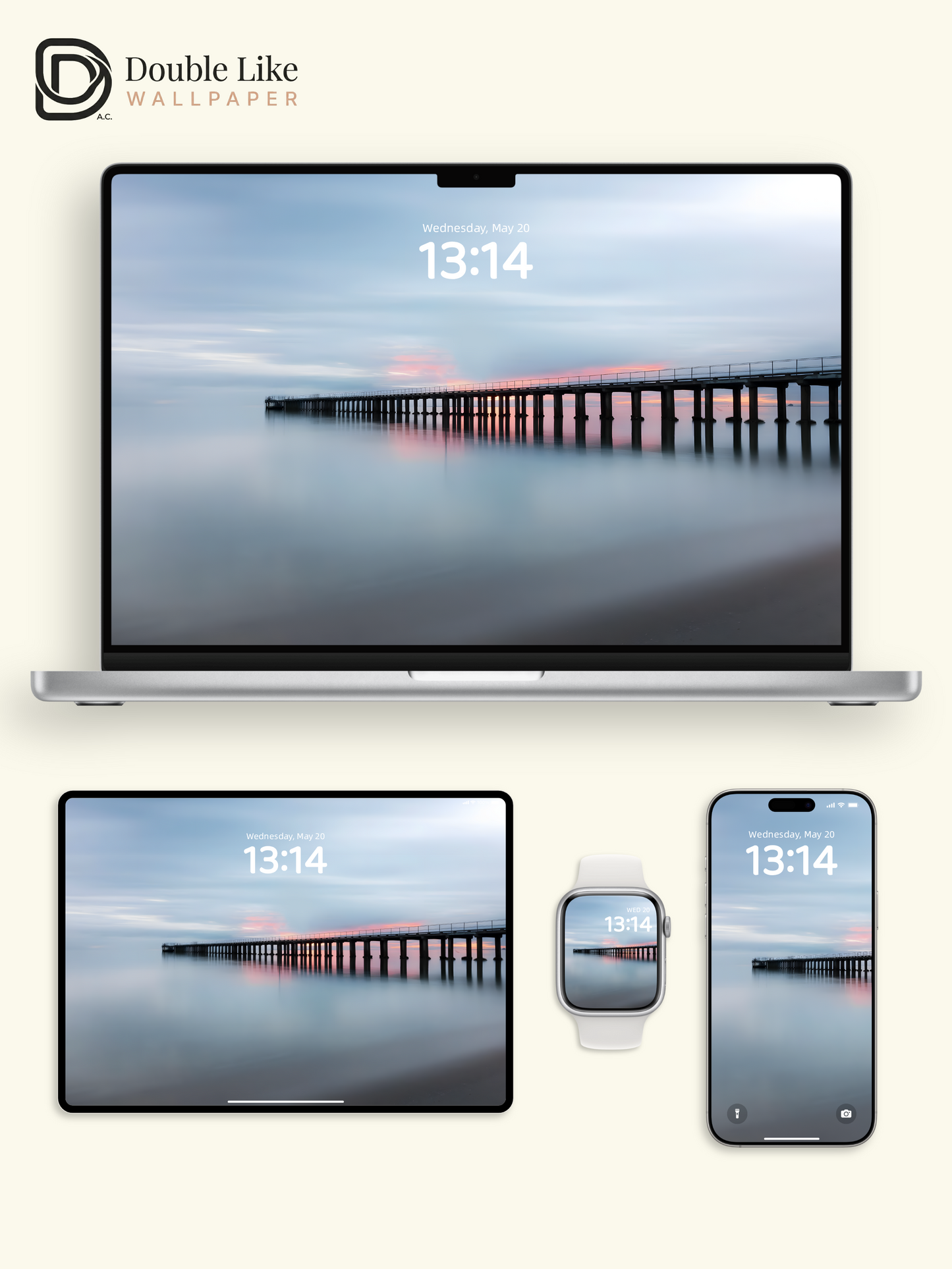 Minimalist Ocean Wooden Pier Sunset Aesthetic Cinematic Wallpaper Pack [#ZMY488]