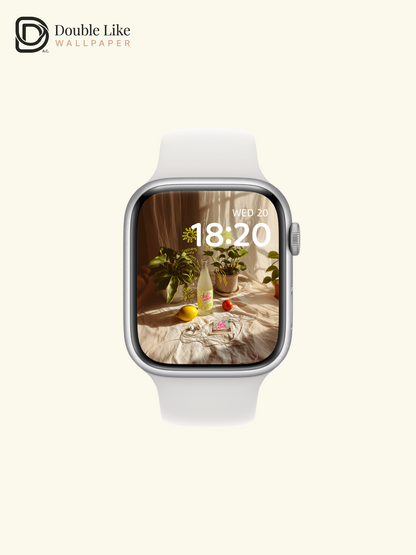 Sunlit Summer Drinks & Green Plants Aesthetic Wallpaper Pack [#JJ1389]