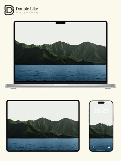 merald Coastal Mountain Ridge & Deep Ocean Nature Aesthetic Wallpaper Pack [#JJ230902]