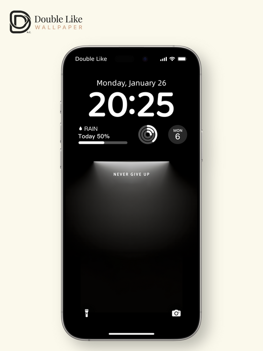 Combined Product Name: Dark Spotlight NEVER GIVE UP Minimal Inspirational Atmospheric Text Full-Device Wallpaper Pack [#ZMY036]