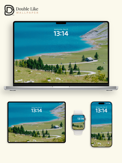 Alpine Turquoise Lake and Meadow Summer Travel Photography Wallpaper Pack [#JJ1209]
