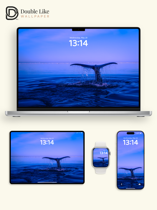 Majestic Whale Tail Splash Deep Blue Ocean Aesthetic Wallpaper Pack [#ZMY523]