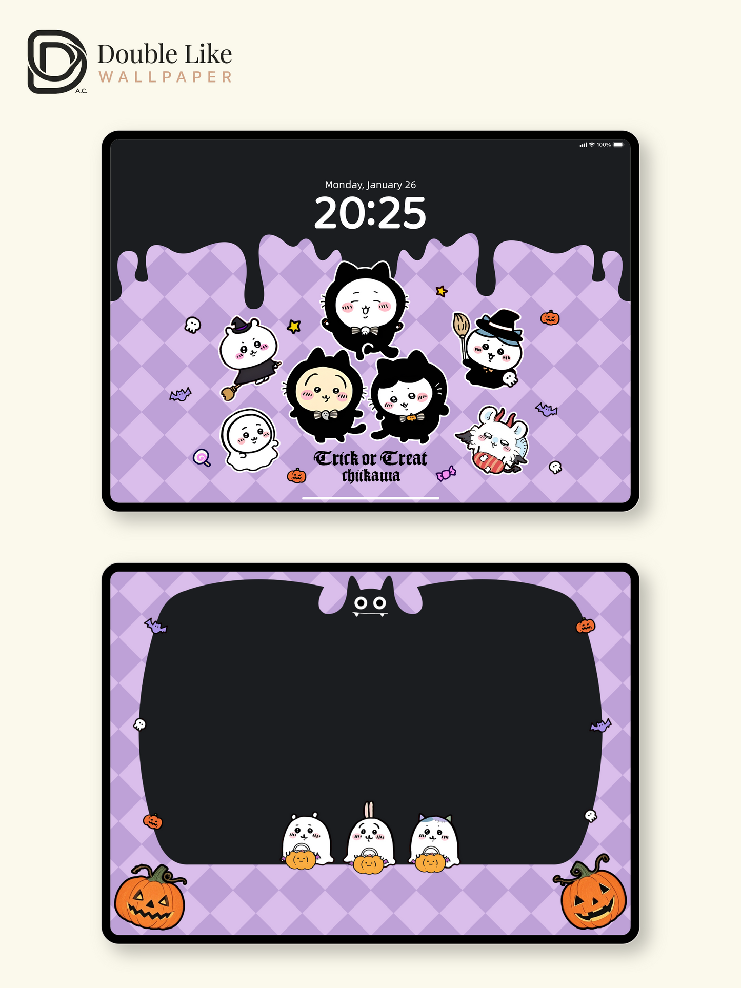 Trick or Treat – Chiikawa Halloween Cute Costume Wallpaper Set (Lock Screen + Home Screen) [#CKW292]