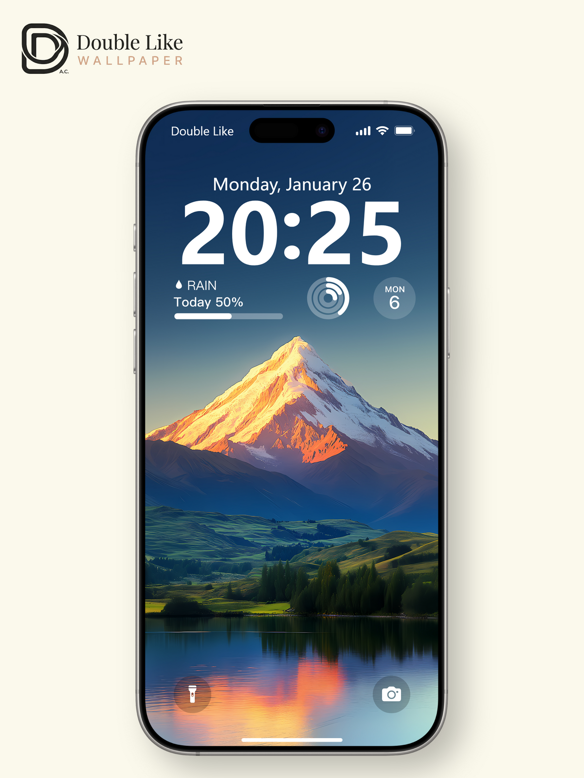 Golden Mountain Peak Lake Reflection Inspirational Wallpaper Pack [#WGF085]