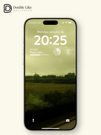 Cinematic Train Window View Vintage Green Field Aesthetic Wallpaper Pack [#ZMY524]