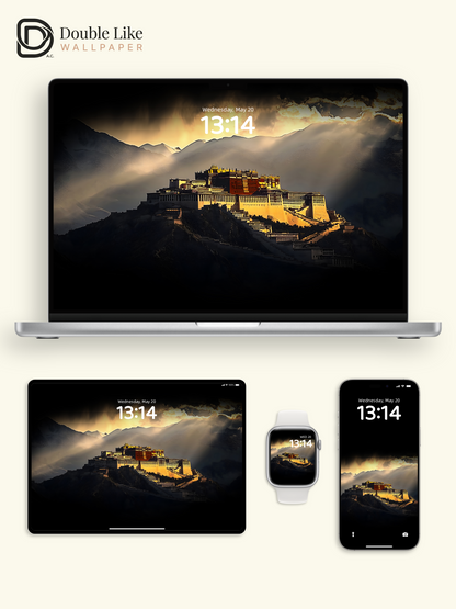 Main Title: Potala Palace Golden Light Aesthetic Wallpaper Pack [#ZJYX0309]