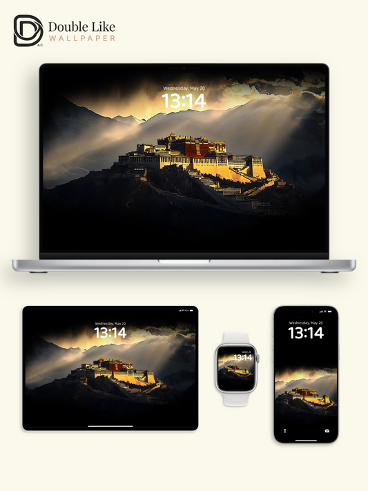Main Title: Potala Palace Golden Light Aesthetic Wallpaper Pack [#ZJYX0309]