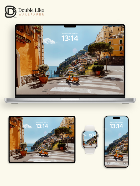 Positano Amalfi Coast Scooter Summer Aesthetic Wallpaper Pack [#JJ1365]