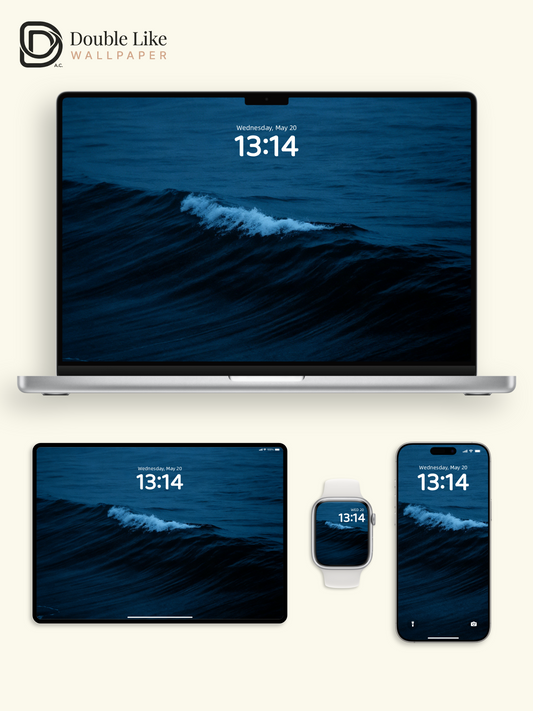 Deep Blue Ocean Wave Cinematic Aesthetic Minimalist Wallpaper Pack [#ZMY482]