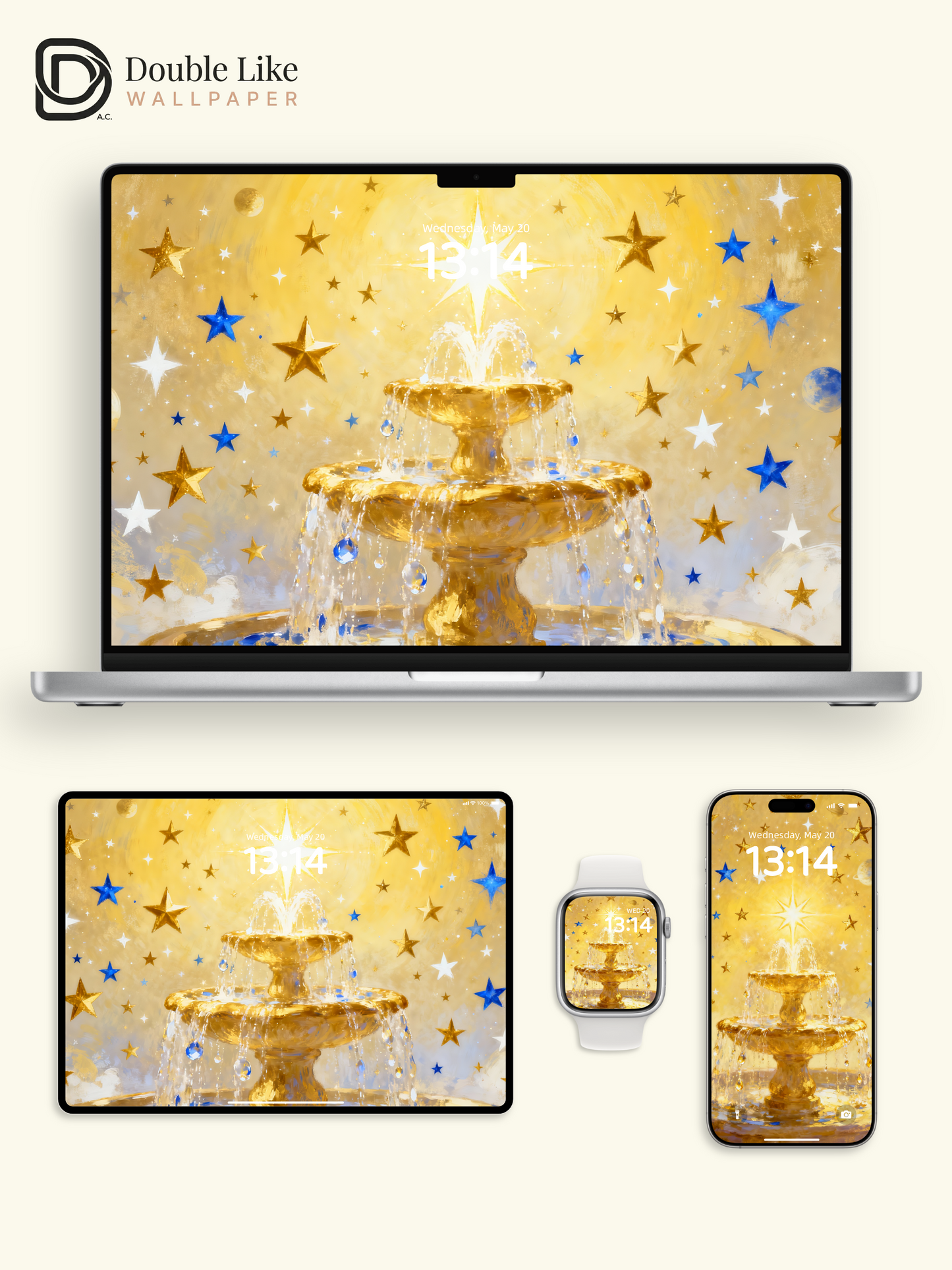 This golden wish fountain wallpaper brings you luck & money! Live wallpaper fits all phones [#HWWa007]