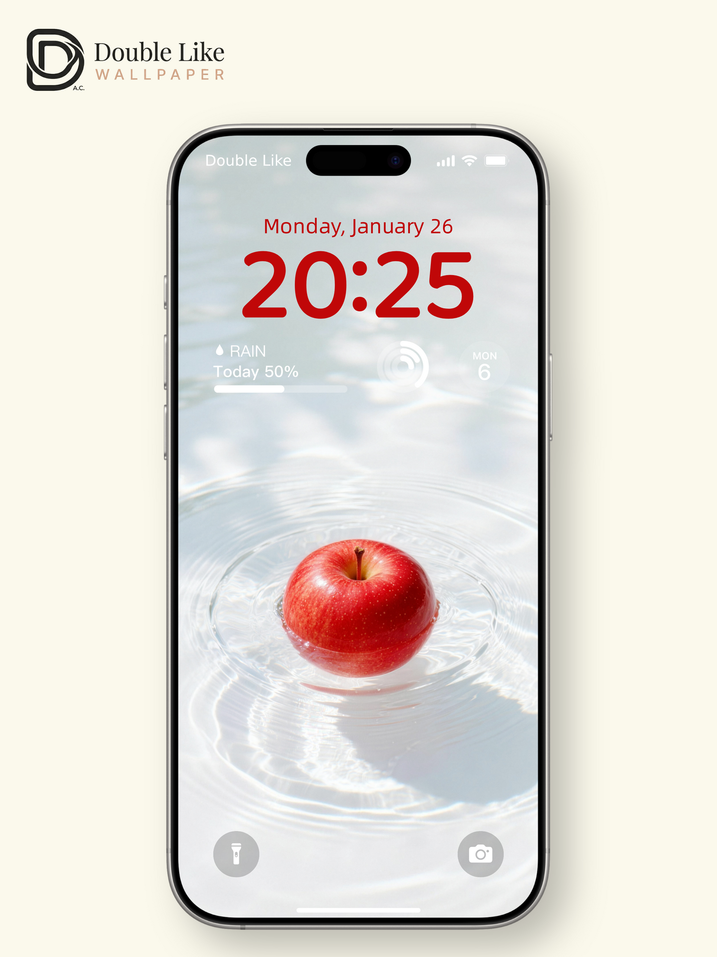 Red Apple On Clear Rippling Water Minimal Calm Aesthetic Wallpaper Pack [#LFHL30418]