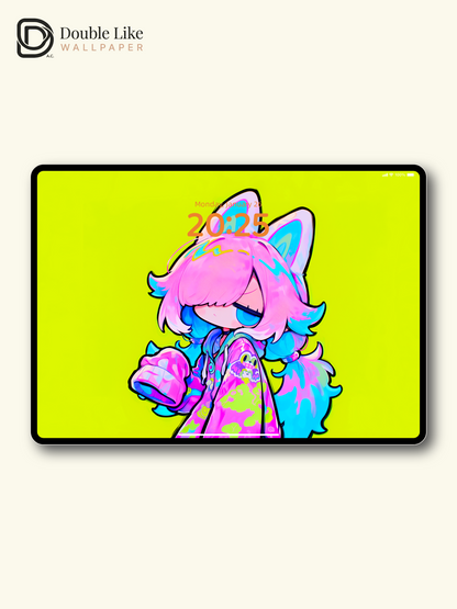 Neon Anime Character Wallpaper Pack - Cute Pop Art Vibe [#GG1362]