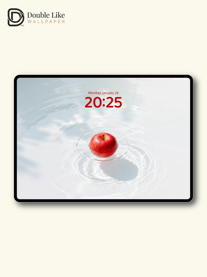 Red Apple On Clear Rippling Water Minimal Calm Aesthetic Wallpaper Pack [#LFHL30418]
