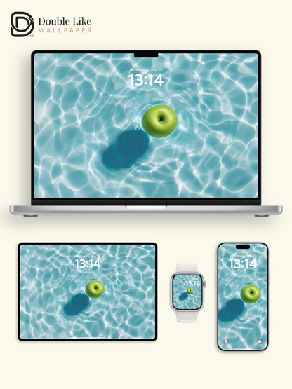 Refreshing Green Apple Sparkling Water Minimalist Wallpaper Pack [#ZJYX0858]