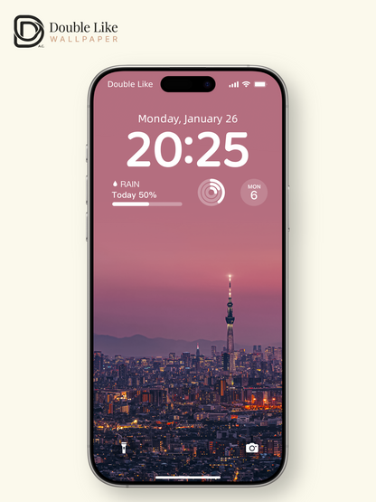 Tokyo Cityscape Sunset Aesthetic Purple Glow Premium Wallpaper Pack [#ZMY509]