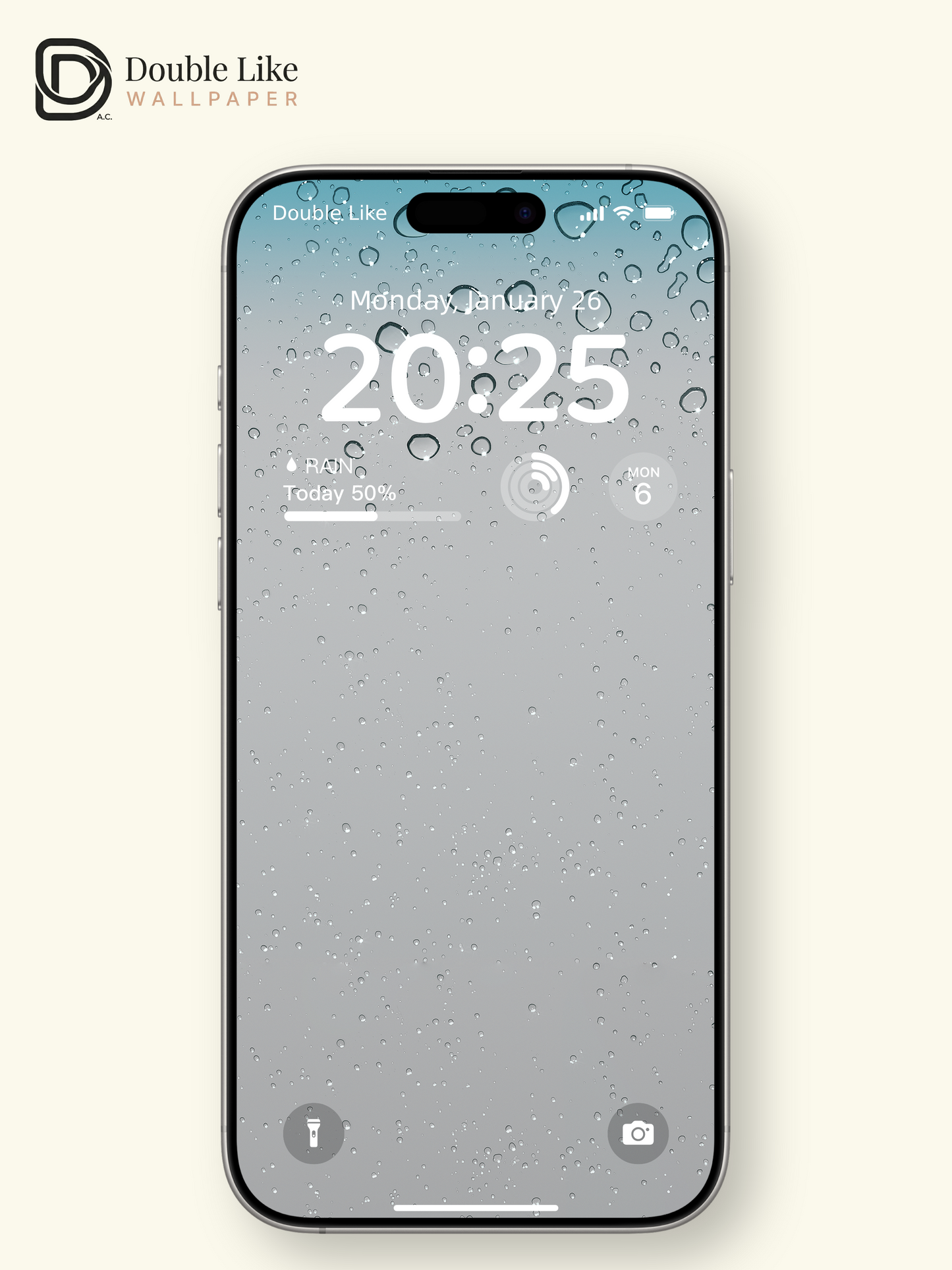 Classic Water Droplets Frosted Glass Minimalist Aqua Blue Aesthetic Wallpaper Pack [#ZMY228]