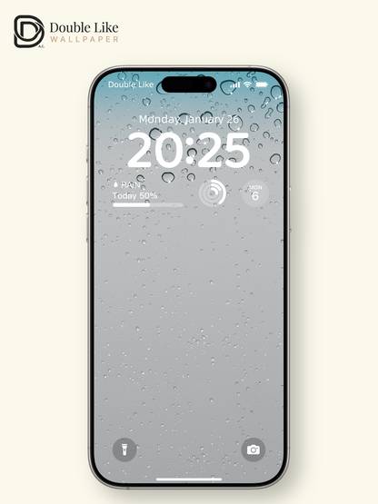 Classic Water Droplets Frosted Glass Minimalist Aqua Blue Aesthetic Wallpaper Pack [#ZMY228]