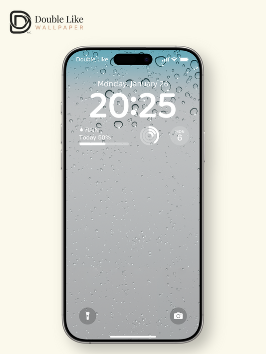 Classic Water Droplets Frosted Glass Minimalist Aqua Blue Aesthetic Wallpaper Pack [#ZMY228]
