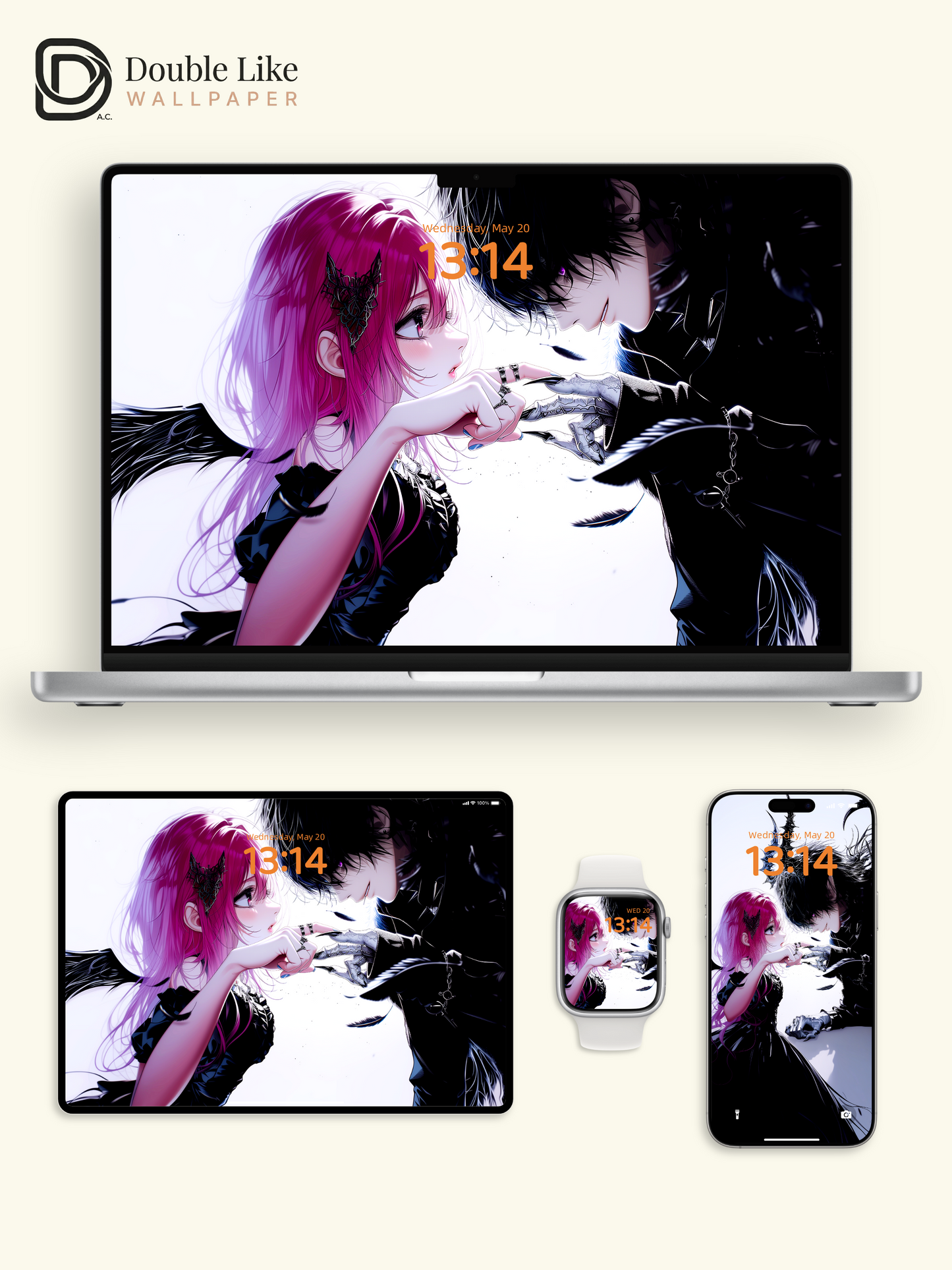 Dark Fantasy Anime Couple Wallpaper Pack - Gothic Romance [#HW1523]
