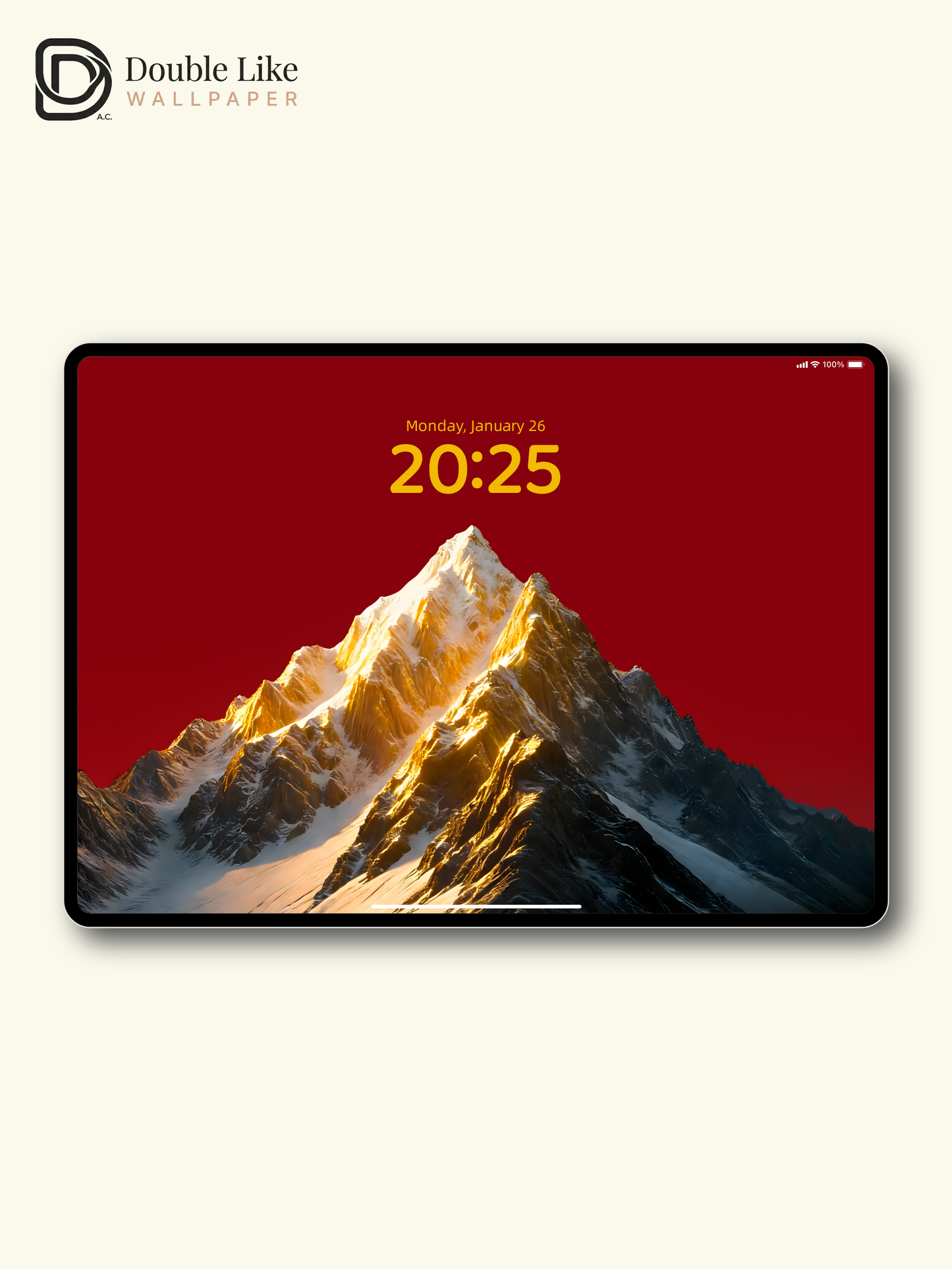 Golden Hour Snow Peak Red Sky Minimalist Aesthetic Wallpaper Pack [#ZMY371]