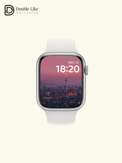 Tokyo Cityscape Sunset Aesthetic Purple Glow Premium Wallpaper Pack [#ZMY509]