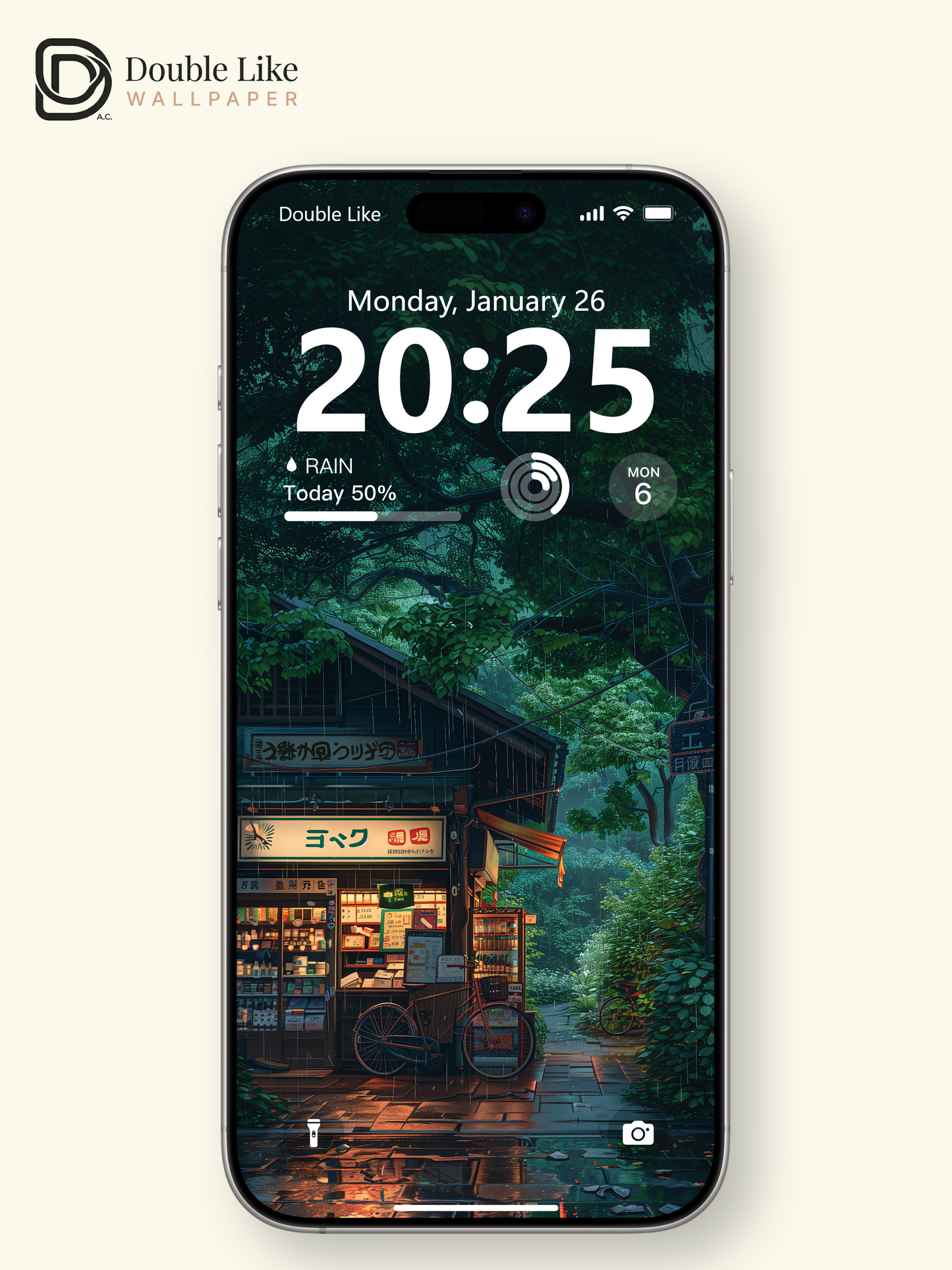 Rainy Night Japanese Street Store Cozy Anime Aesthetic Wallpaper Pack [#WGF029]