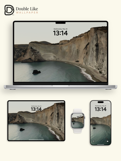 Morandi Coast Cliff Calming Landscape Wallpaper Pack [#ZMY368]