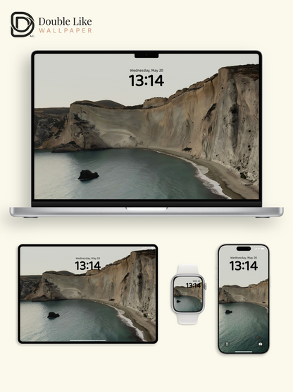 Morandi Coast Cliff Calming Landscape Wallpaper Pack [#ZMY368]
