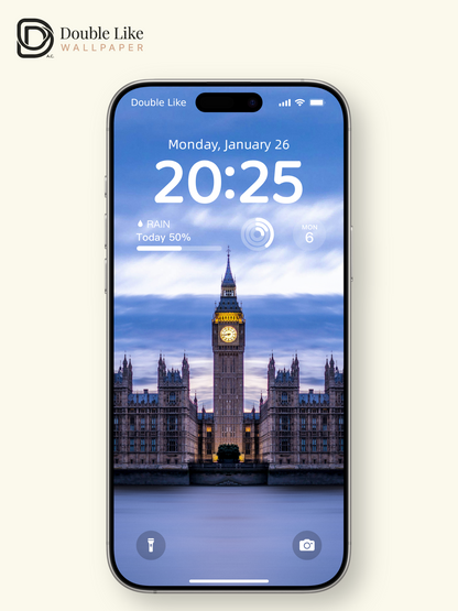 London Big Ben & Westminster Palace Symmetrical Blue Hour Wallpaper Pack [#JJ230805]