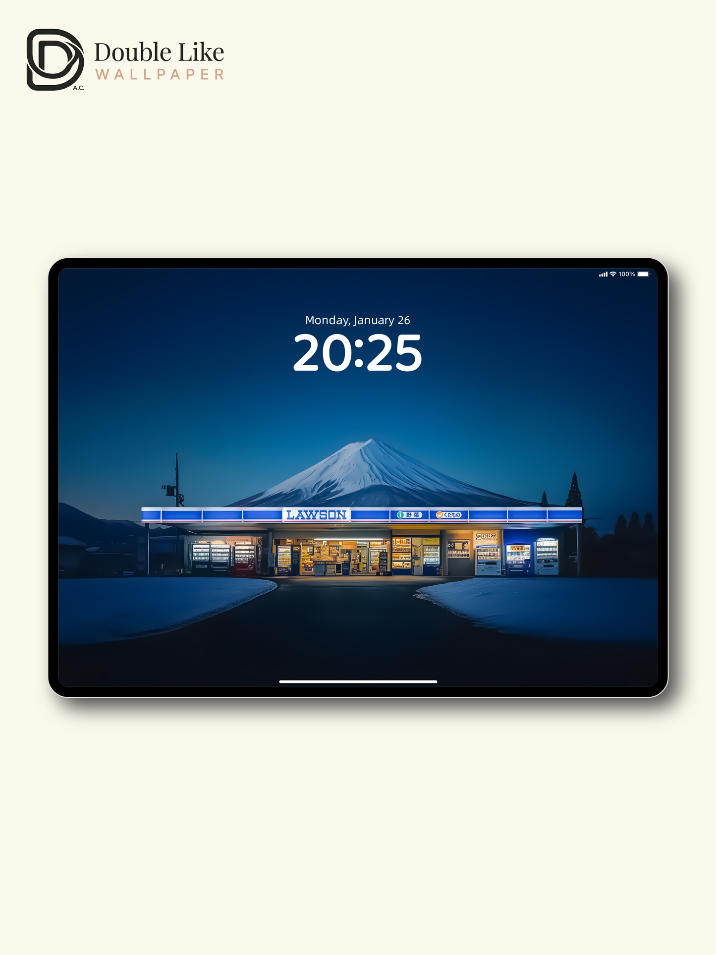 Combined Product Name: Dusk Dark Blue Mount Fuji Lawson Convenience Store Lonely Calming Atmospheric Japanese Winter Landscape Full-Device Wallpaper Pack [#ZMY044]