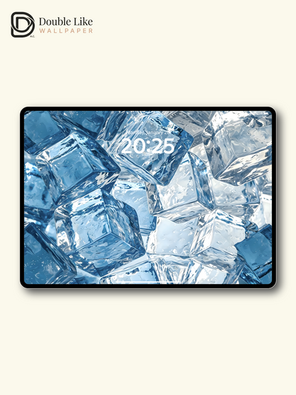 Crystal Clear Ice Cubes Refreshing Blue Aesthetic Wallpaper Pack [#ZMY518]