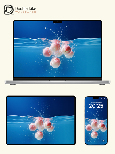 Aesthetic Fresh Peach Splash Water Surface Wallpaper Pack [#LFHL30608]